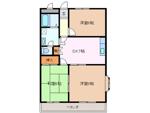 南日永駅 徒歩9分 2階の物件間取画像